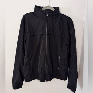 Men's Calvin Klein Soft Shell Black Rain Jacket With Hidden Hood